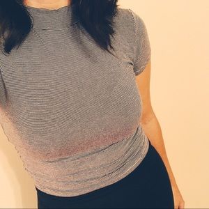 Prince & Fox | Black & White Striped Crop